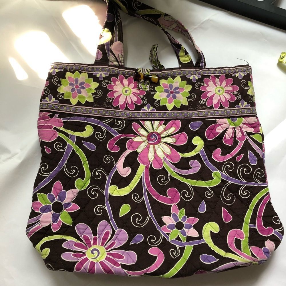 Vera Bradley Medium Tote Bag Purple Punch Retired